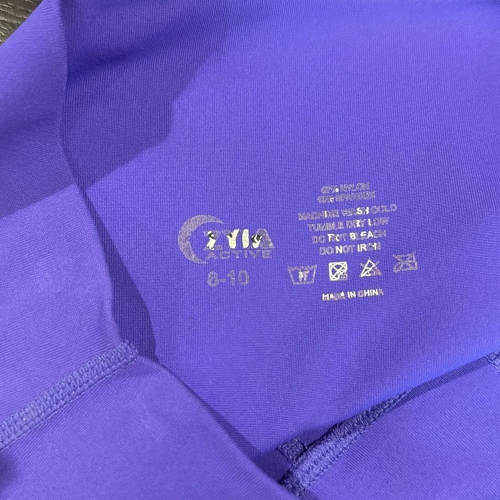 Vibrant Purple Women's Yoga Leggings Zyia Ascend capri pants 8-10 workout - Picture 7 of 8